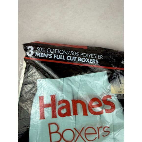 Vintage 1992 HANES Mens Boxers Full Cut M 3 Pack White USA 34-36 NOS 50/50 - Picture 2 of 8